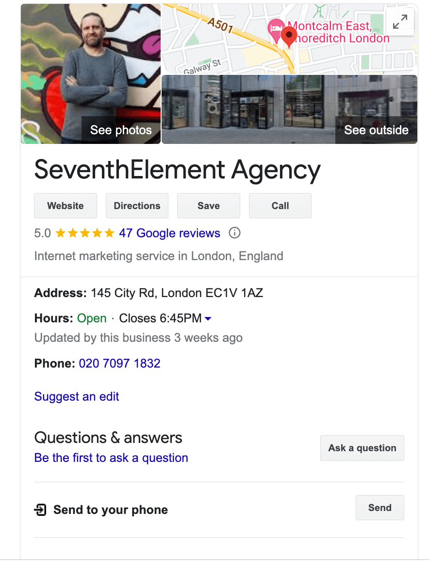SeventhElement GMB profile